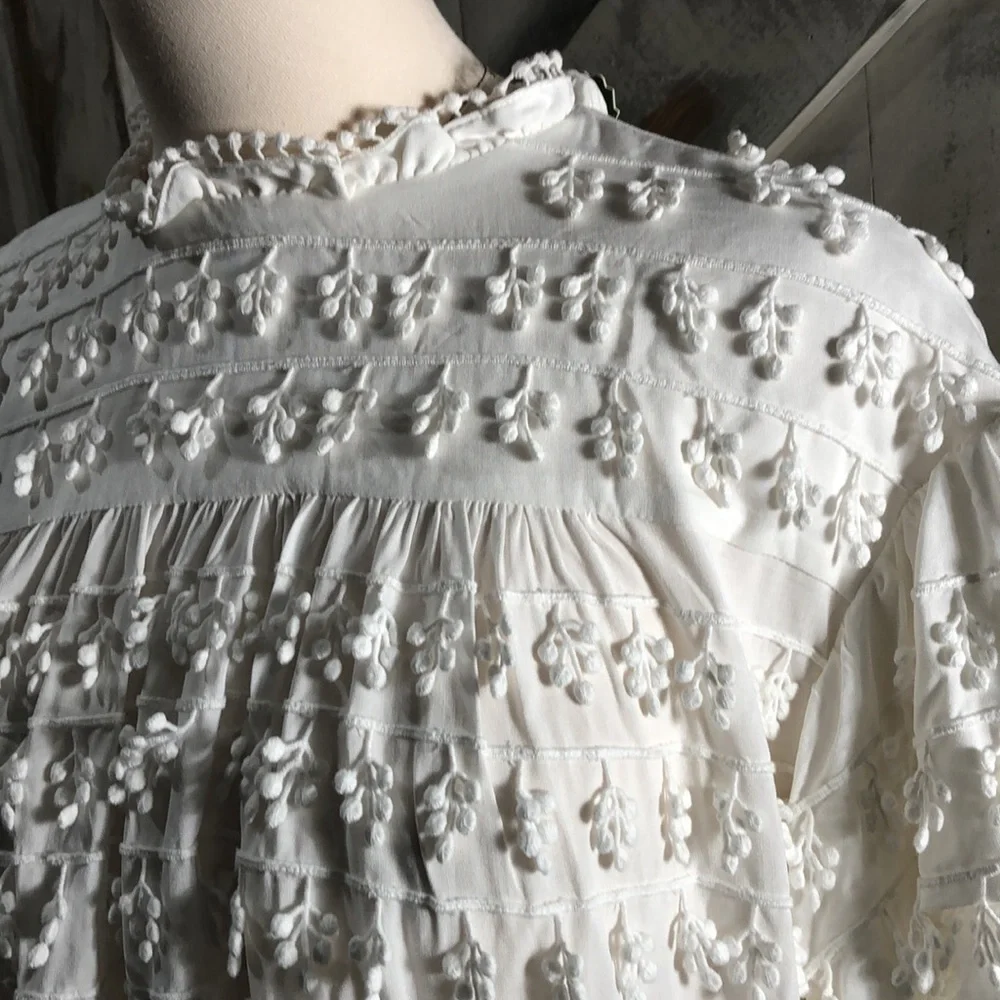 Farm Rio fringe detail short sleeve blouse - Picture 3 of 12